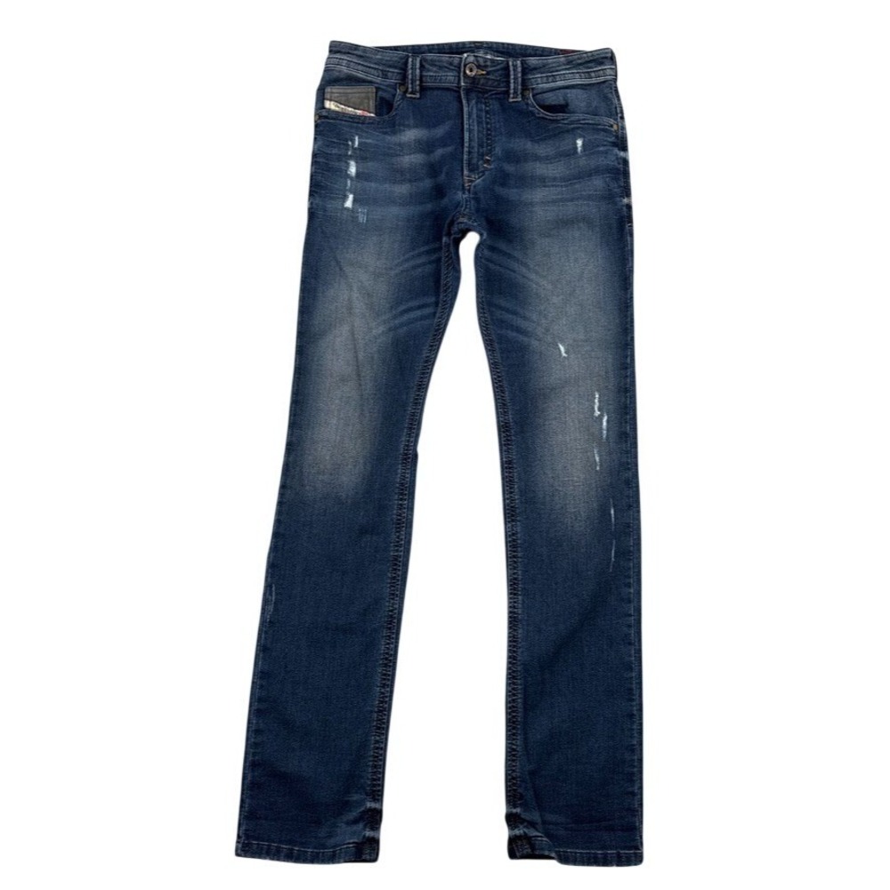 Diesel Denim Sweatpants Men 30x31 Blue Thavar-NE Slim Skinny Modern Distressed